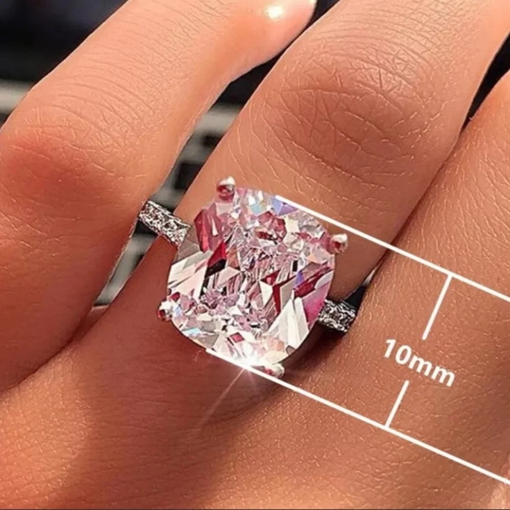 ¥NEW 8 CT WHITE SAPPHIRE SOLITAIRE ENGAGEMENT RING - Picture 4 of 5
